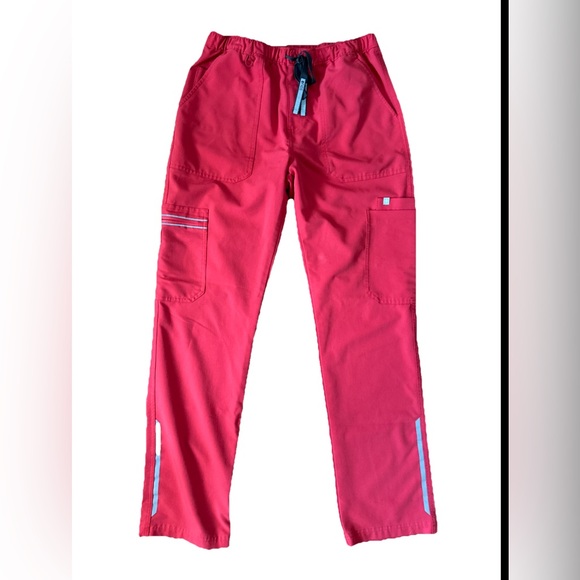 Figs Technical Collection Set  Medium Pants Top Coral Pink Hibiscus - Picture 2 of 6